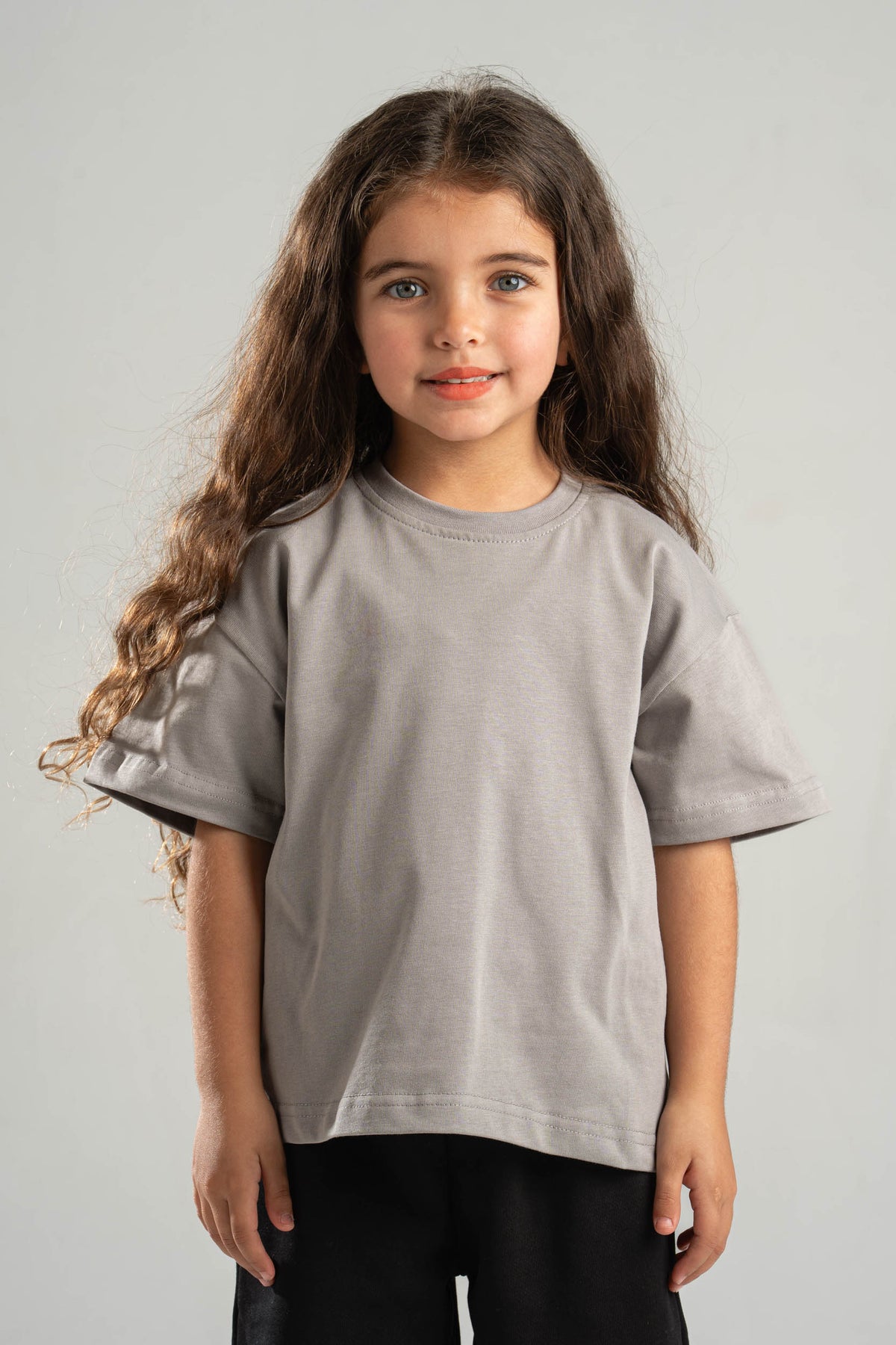 LIGHT GREY LITTLE ONES HEAVY WEIGHT OVERSIZED T-SHIRT