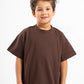 DARK BROWN LITTLE ONES SUMMER MELTON BOX-TEE