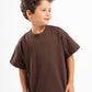 DARK BROWN LITTLE ONES SUMMER MELTON BOX-TEE