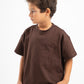 DARK BROWN LITTLE ONES SUMMER MELTON BOX-TEE