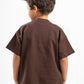 DARK BROWN LITTLE ONES SUMMER MELTON BOX-TEE