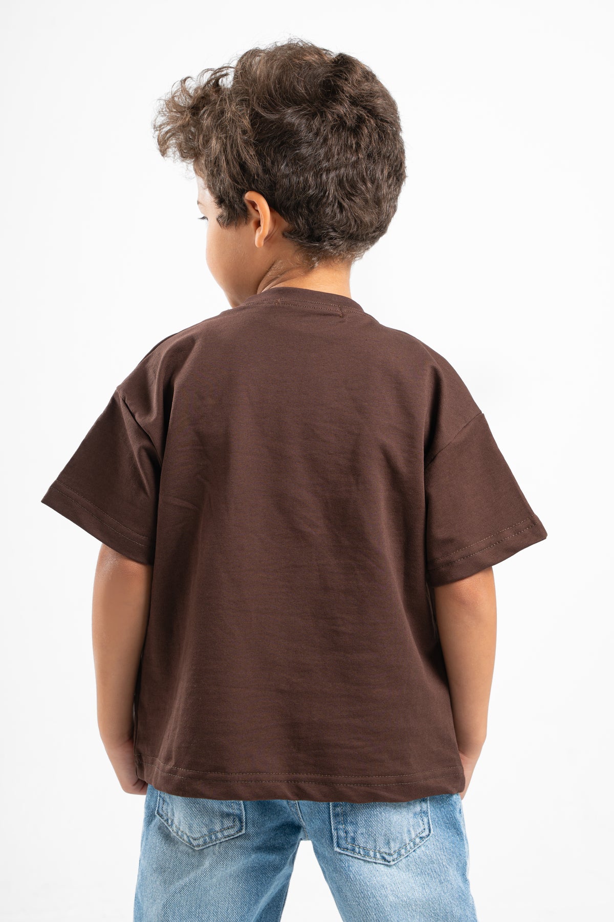 DARK BROWN LITTLE ONES SUMMER MELTON BOX-TEE