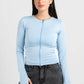 SKY-BLUE FULL-ZIPPER TOP