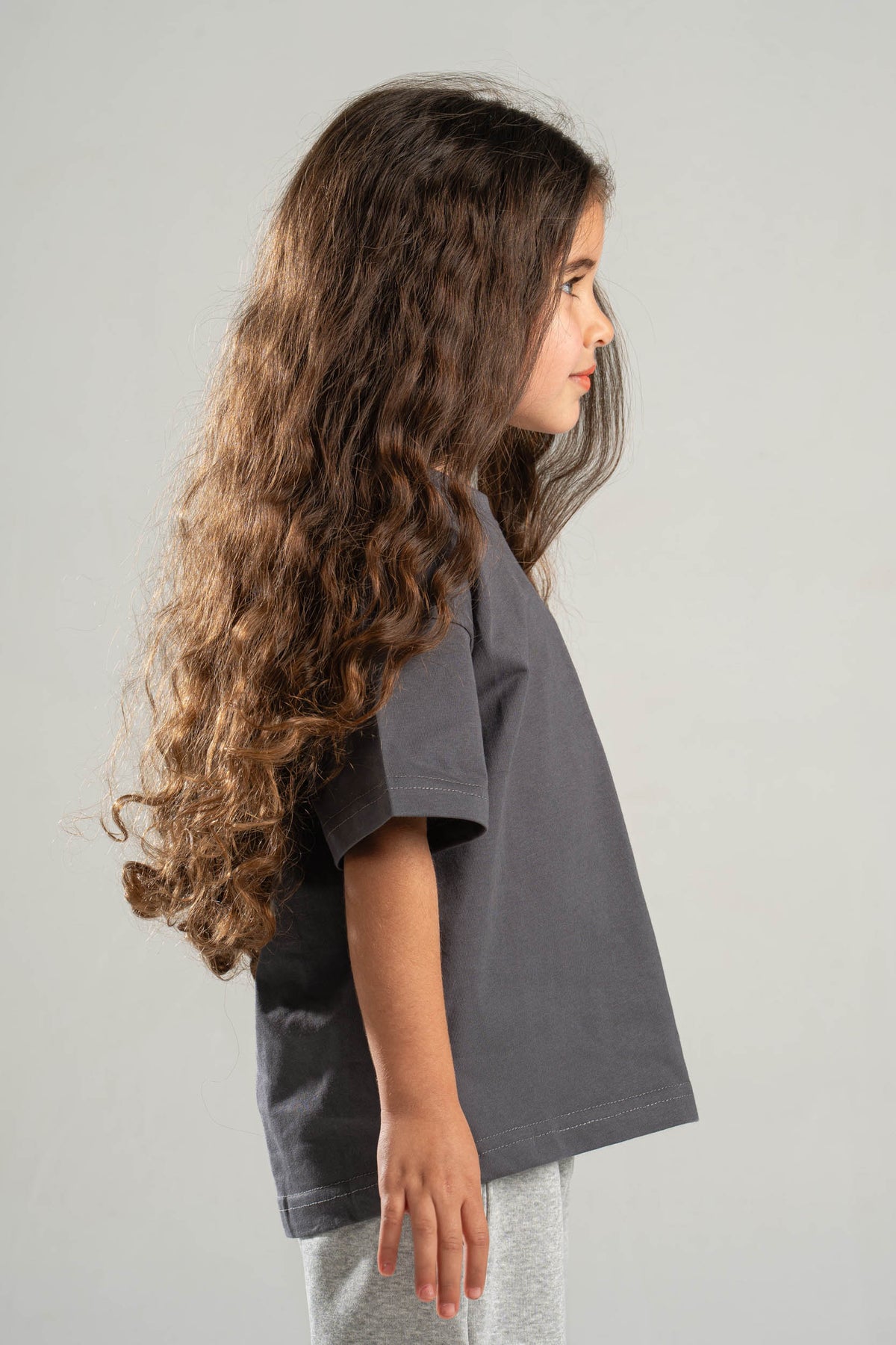 DARK GREY LITTLE ONES HEAVY WEIGHT OVERSIZED T-SHIRT
