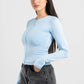 SKY-BLUE FULL-ZIPPER TOP