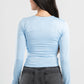 SKY-BLUE FULL-ZIPPER TOP