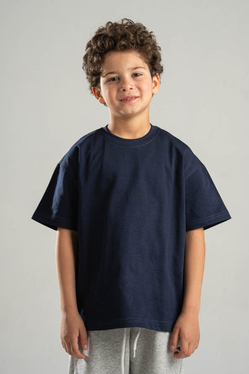 NAVY BLUE LITTLE ONES HEAVY WEIGHT OVERSIZED T-SHIRT
