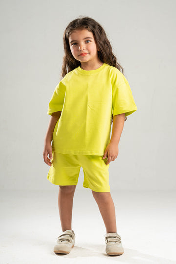 LIME GREEN LITTLE ONES SUMMER MELTON SHORT