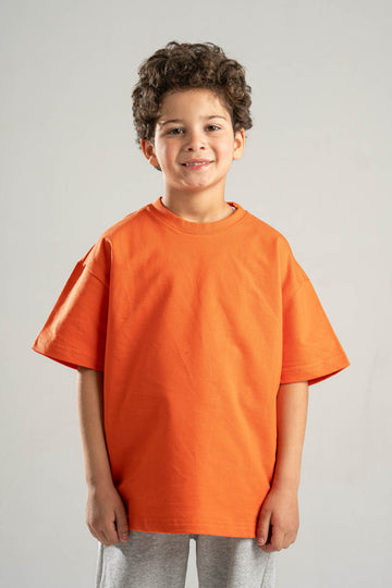 ORANGE LITTLE ONES SUMMER MELTON BOX-TEE