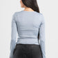 LIGHT GREY LONG SLEEVES WIDE NECK TOP