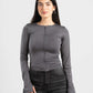DARK GREY FULL-ZIPPER TOP