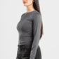 DARK GREY FULL-ZIPPER TOP