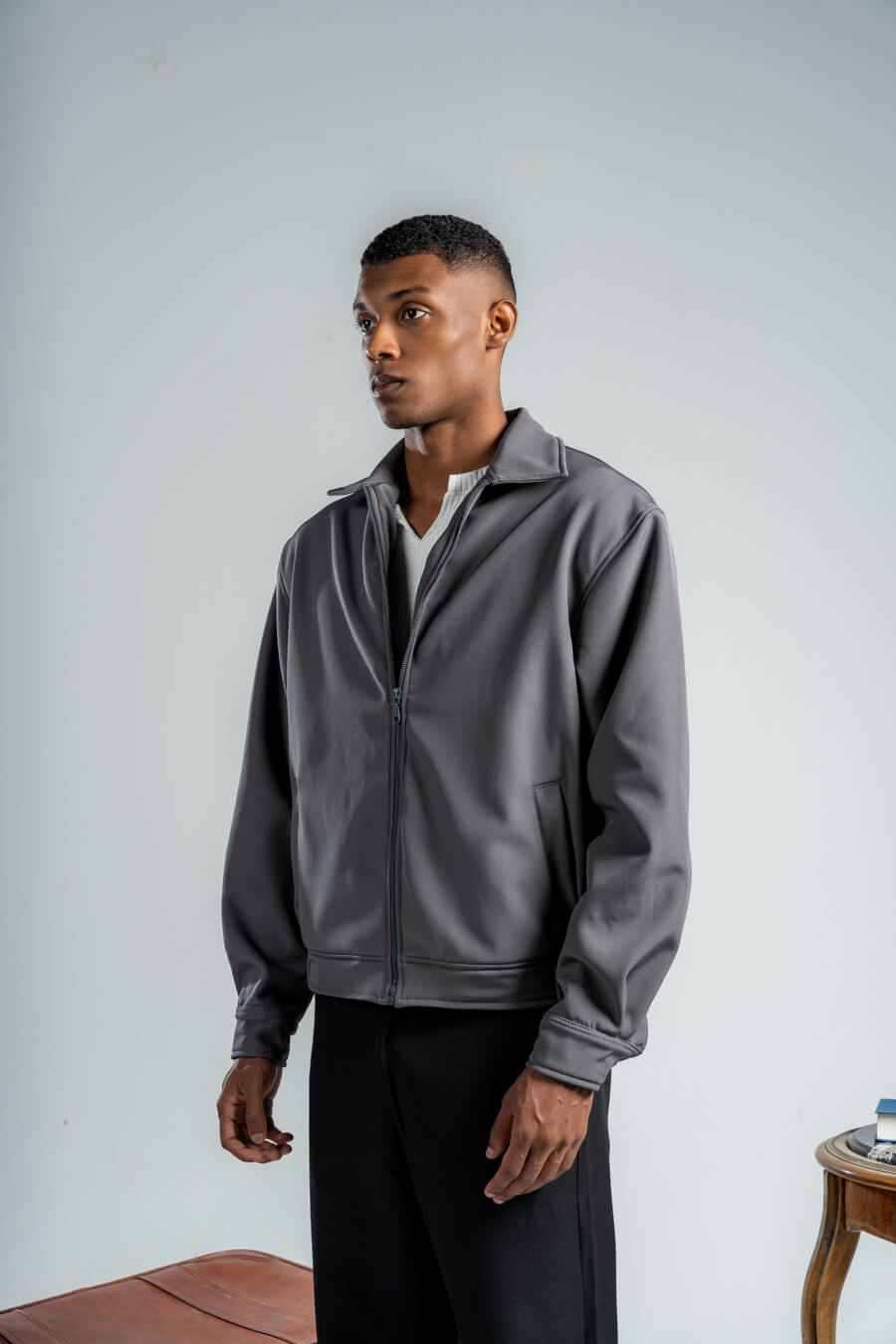 DARK GREY EVERYDAY ZIP-UP JACKET