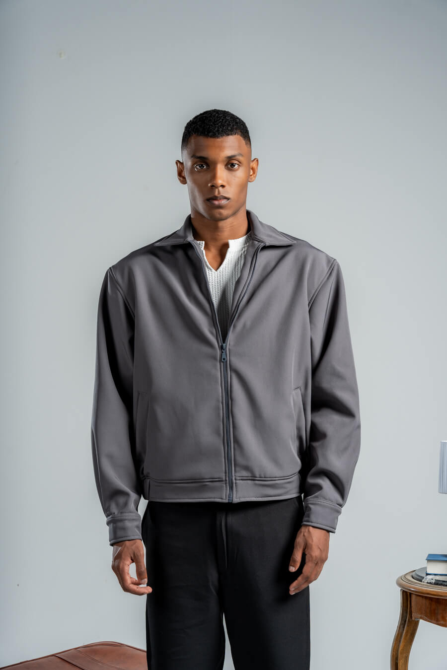 DARK GREY EVERYDAY ZIP-UP JACKET