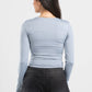 LIGHT GREY FULL-ZIPPER TOP