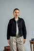 BLACK BUTTON-DOWN GABARDINE JACKET