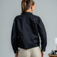BLACK BUTTON-DOWN GABARDINE JACKET