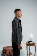 MEN GREY WOOL SHORT COAT