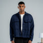 MEN NAVY BLUE WOOL SHORT COAT
