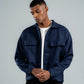 MEN NAVY BLUE WOOL SHORT COAT