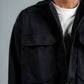 MEN BLACK WOOL SHORT COAT