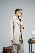 WOMEN LIGHT BEIGE WOOL COAT