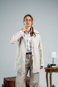 WOMEN LIGHT BEIGE WOOL COAT