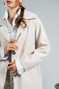 WOMEN LIGHT BEIGE WOOL COAT