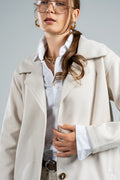 WOMEN LIGHT BEIGE WOOL COAT