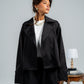 BLACK CROPPED TRENCH COAT