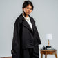 BLACK CROPPED TRENCH COAT