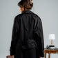 BLACK CROPPED TRENCH COAT