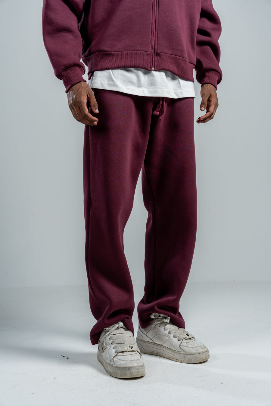 BURGUNDY RELAX FIT SWEATPANTS