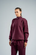 QUARTER-ZIP BURGUNDY SWEATSHIRT