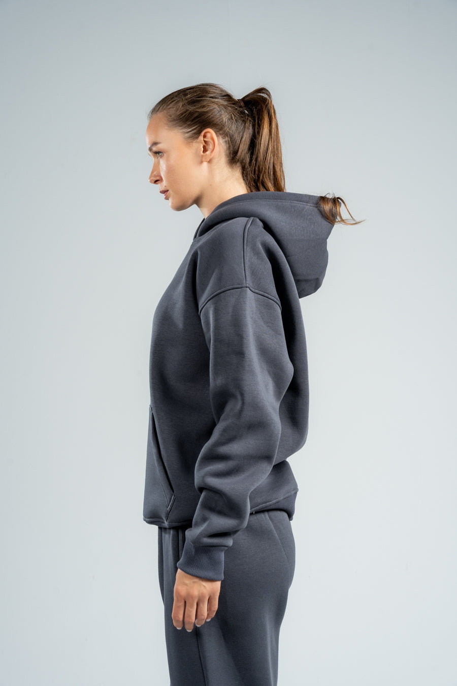 CHARCOAL GREY OVER-SIZE HOODIE