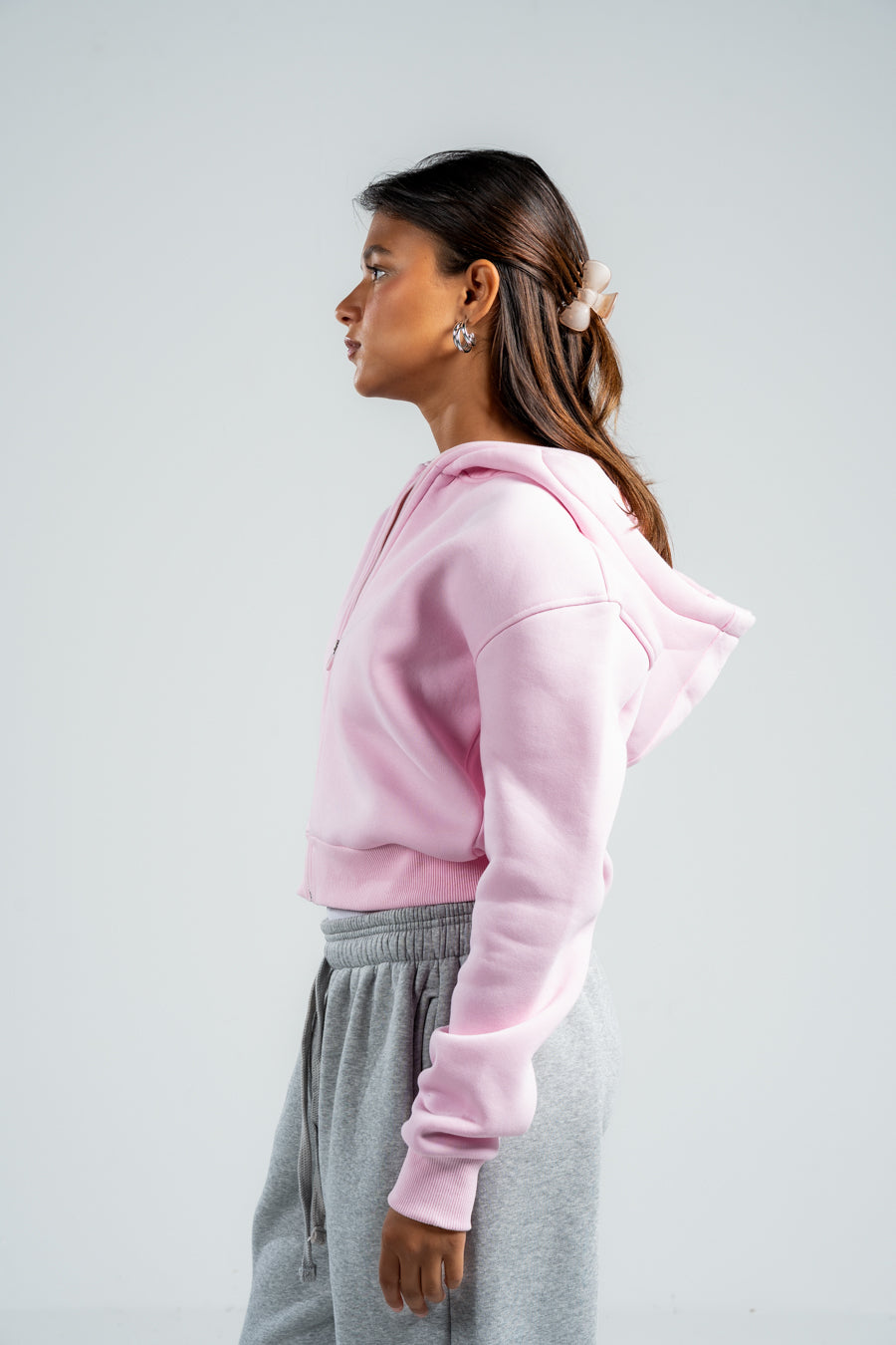 PINK CROPPED FULL ZIPPER