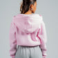 PINK CROPPED FULL ZIPPER