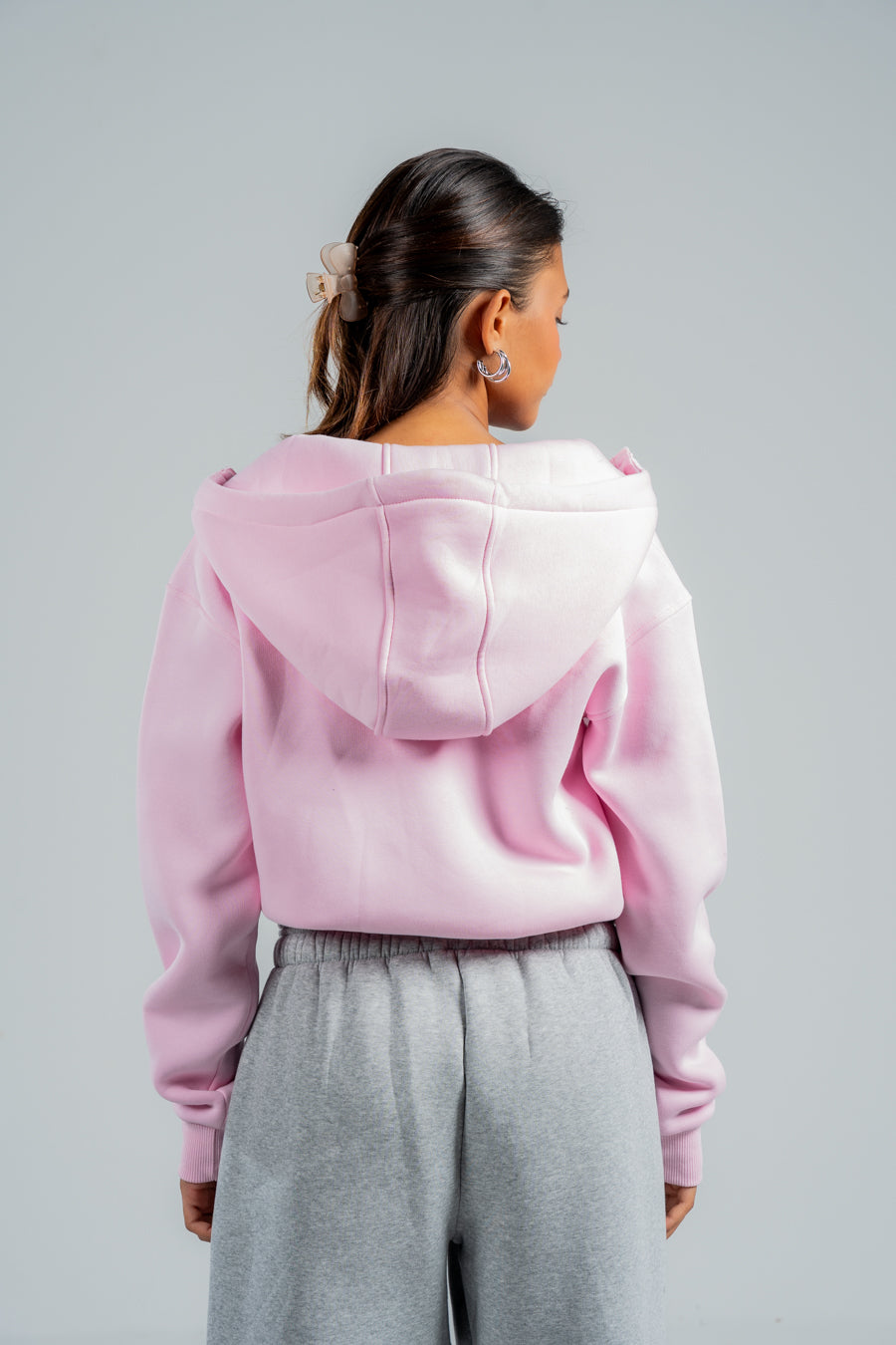 PINK CROPPED FULL ZIPPER