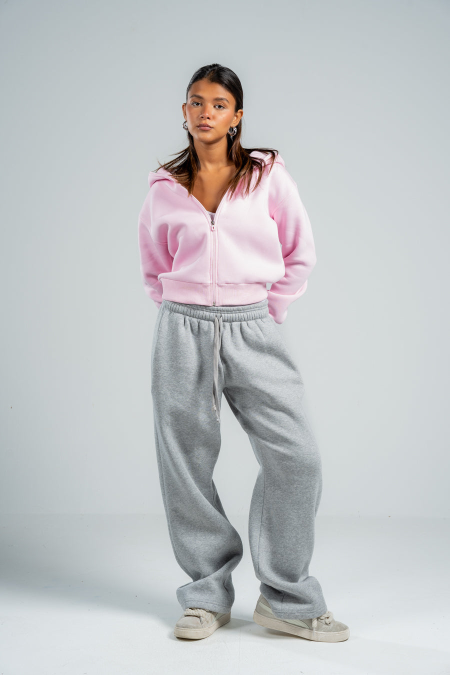 PINK CROPPED FULL ZIPPER