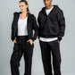 BLACK RELAX FIT SWEATPANTS