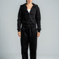 BLACK CROPPED FULL ZIPPER
