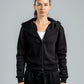 BLACK CROPPED FULL ZIPPER