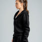 BLACK CROPPED FULL ZIPPER