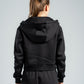 BLACK CROPPED FULL ZIPPER