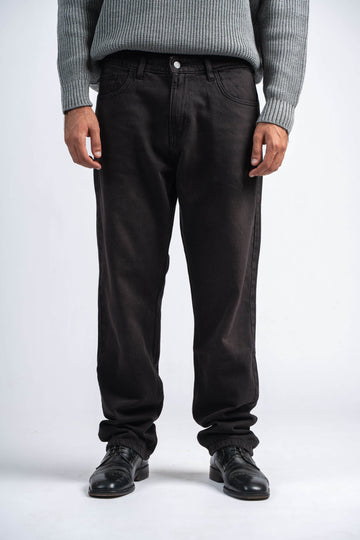 RUST BROWN STRAIGHT LEG DENIM PANTS