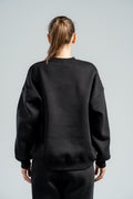 BLACK BOXY-FIT CREWNECK