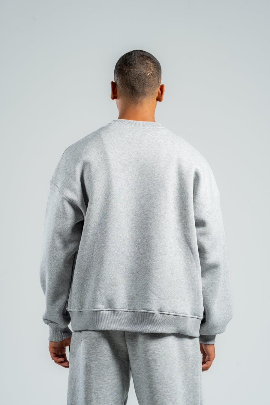 ASH GREY BOXY-FIT CREWNECK