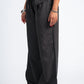 BLACK PINSTRIPE TIE PANTS