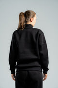 QUARTER-ZIP BLACK SWEATSHIRT