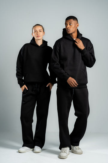 BLACK OVER-SIZED HOODIE